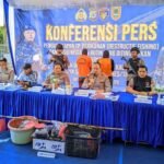 Dislutkan dan Polda Kalsel Konferensi Pers terkait Destructive Fishing di Pelabuhan Bawang Banjarmasin