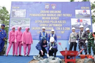 Bupati Andi Rudi Latif Apresiasi Ground Breaking Markas Unit Patroli Ditpolairud Polda Kalsel di Muara Bunati