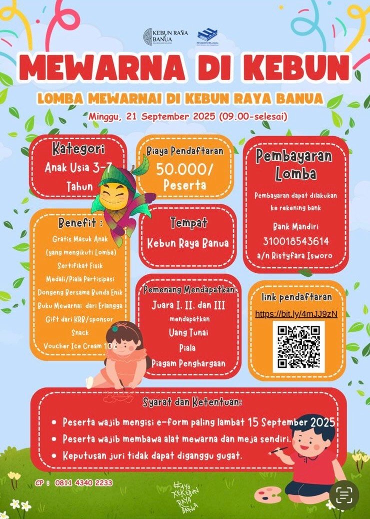 Lomba Mewarnai Anak, Kebun Raya Banua Dorong Kreativitas dan Kepedulian Lingkungan
