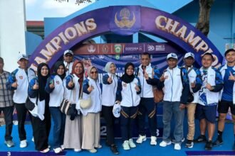 Tim Tenis Lapangan Korpri Kalimantan Selatan di Pornas XVII Palembang Sabet Emas 