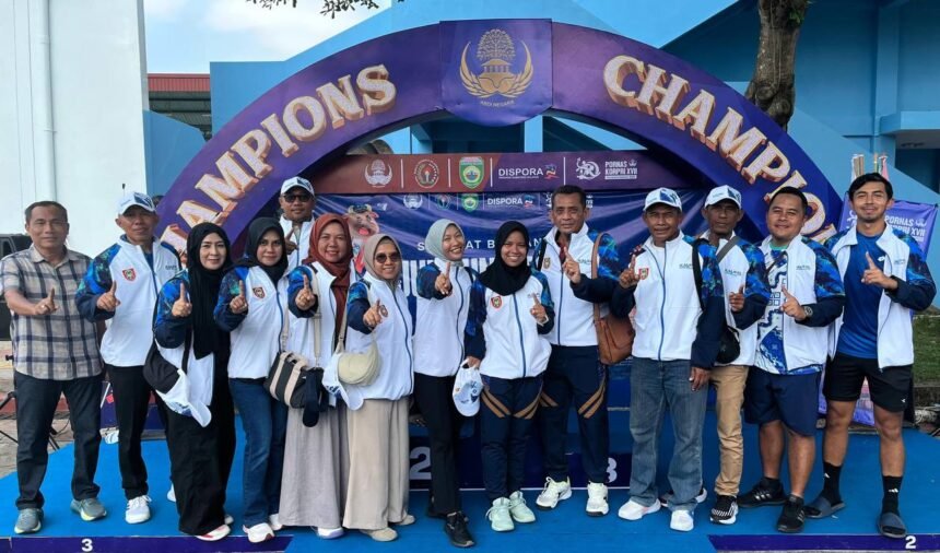 Tim Tenis Lapangan Korpri Kalimantan Selatan di Pornas XVII Palembang Sabet Emas 