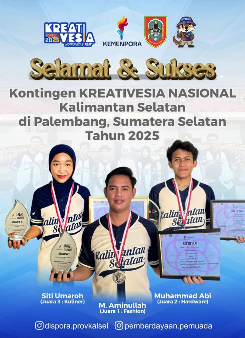 Tiga Inovator Muda Kalsel Ukir Prestasi di Kreativesia Tingkat Nasional 
