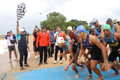 Atlet Triathlon Banjarmasin Langsung Raih Medali Porprov XII Kalsel 2025 di Tanah Laut