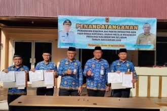 Perkuat Komitmen Antikorupsi, Jajaran Dinas Koperasi dan UKM Kalsel Teken Pakta Integritas 2026