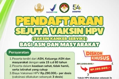 BBPOM di Banjarbaru Bersama KORPRI dan DWP Gelar Program Sejuta Vaksin HPV