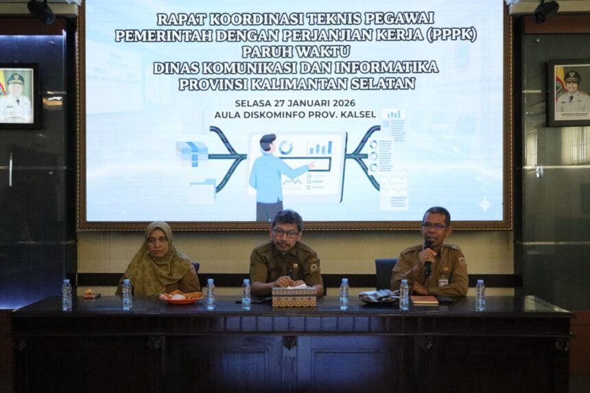 Rakor Teknis Diskominfo Kalsel Bahas Evaluasi dan Skema PPPK Paruh Waktu