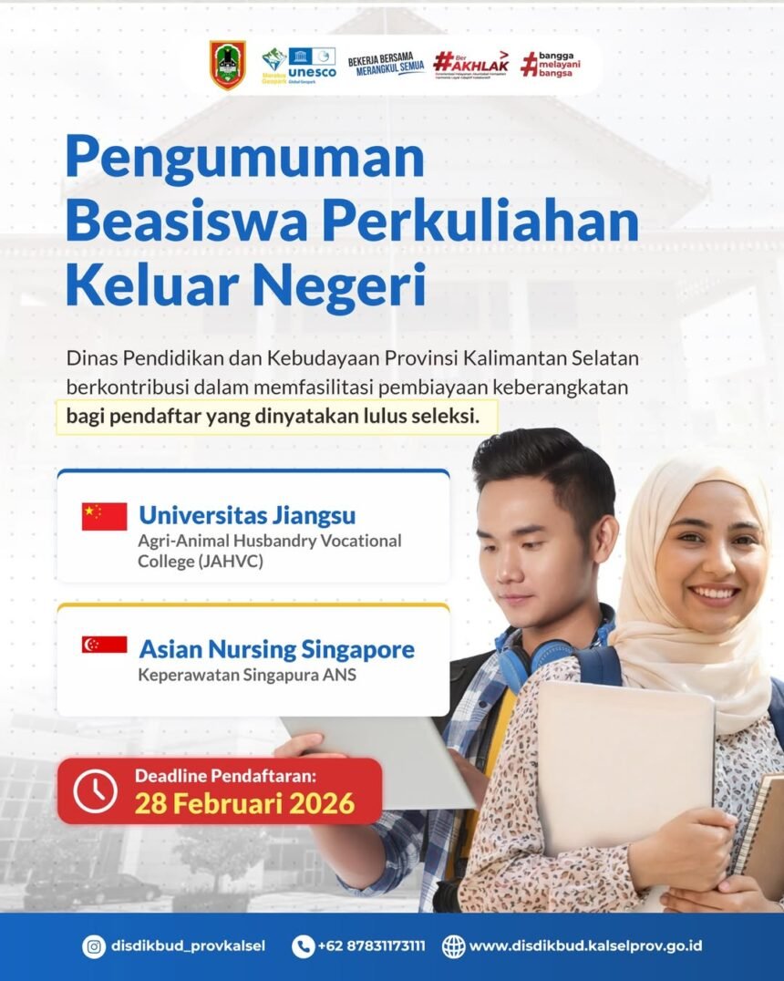 Realisasi Janji Gubernur Kalsel, Disdikbud Kalsel Fasilitasi Beasiswa Perkuliahan Luar Negeri