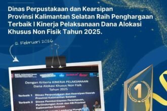Dispersip Kalsel Raih Terbaik I Kinerja Pelaksanaan DAK Non Fisik 2025