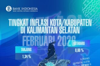 Inflasi Kalsel Februari 2026 Capai 0,86 Persen, BI Perkuat Langkah Pengendalian Harga