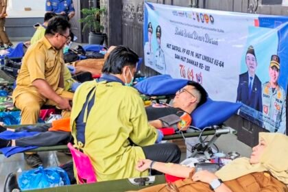 Baksos Donor Darah HUT ke-76 Satpol PP, ke-64 Linmas, dan ke-107 Damkar, Targetkan 100 Kantong Darah