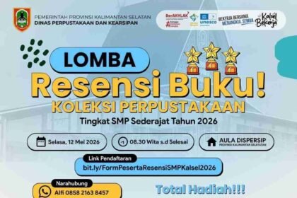 Lomba Resensi Buku Dispersip Kalsel, Ajang Kreativitas Pelajar SMP