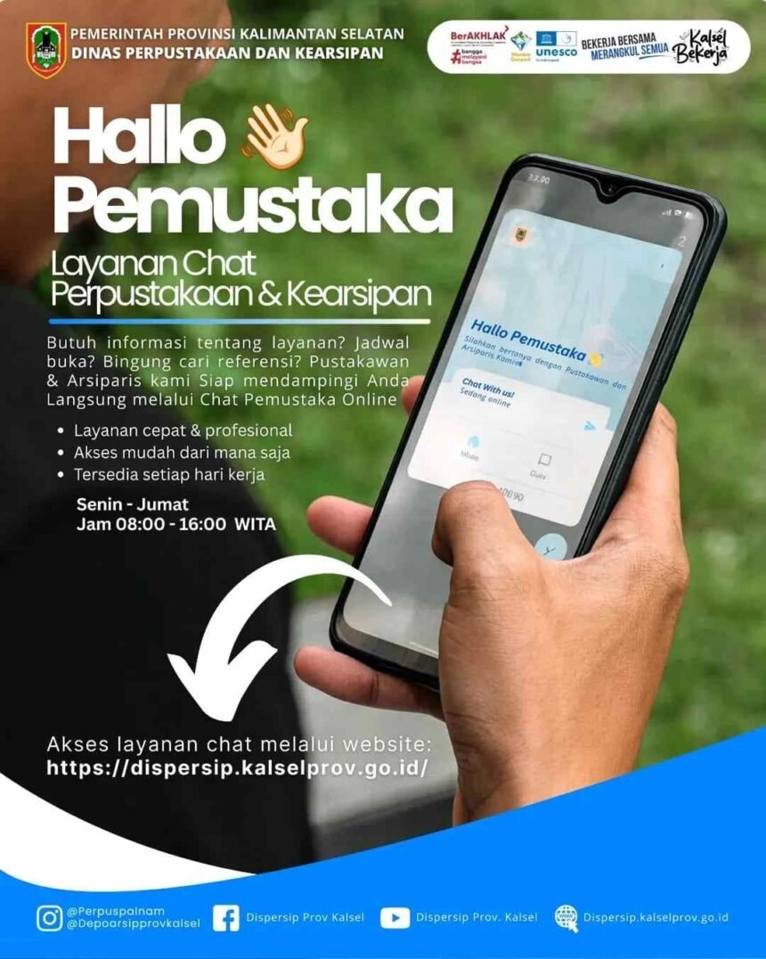 Permudah Layanan Perpustakaan, Dispersip Kalsel Hadirkan Chat Pemustaka Online