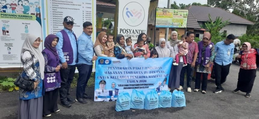 Dinsos Kalsel dan TP Posyandu Salurkan 975 Paket PMT Ibu dan Anak ke 13 Kabupaten/Kota