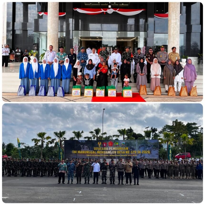 Tingkatkan Infrastruktur Desa Tanjung Lalak Selatan,Pemkab Kotabaru Resmi buka TMMD ke 129