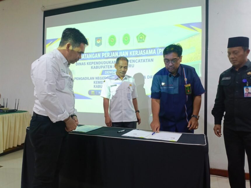 Pemerintah Kabupaten Kotabaru Perkuat Integrasi Layanan Publik, Disdukcapil Gelar Penandatanganan PKS Bersama Pengadilan Negeri, Pengadilan Agama, dan Kementerian Agama